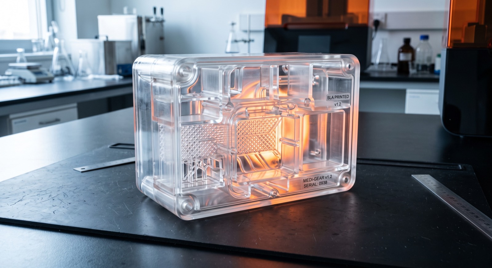 Prototyp für Medizintechnik – Funktionsfähiger Prototyp eines medizinischen Gehäuses mit 400 Druckstunden.