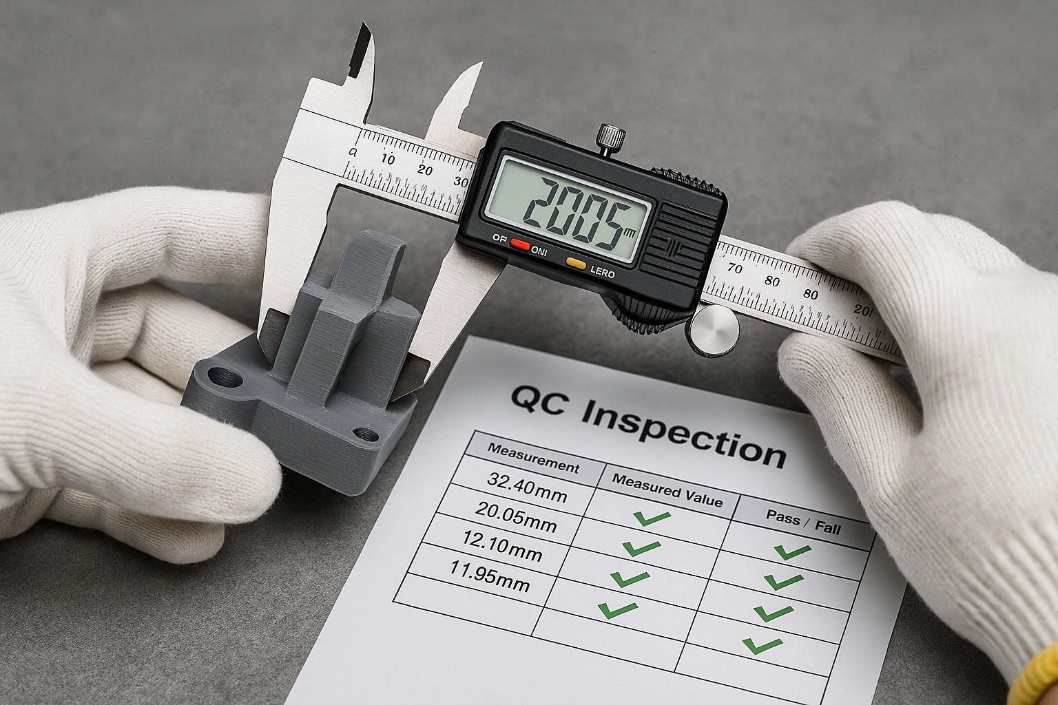 3D-Druck Qualitätssicherung: Präzisionsprüfung mit digitaler Toleranzmessung für professionelle Fertigungsqualität
